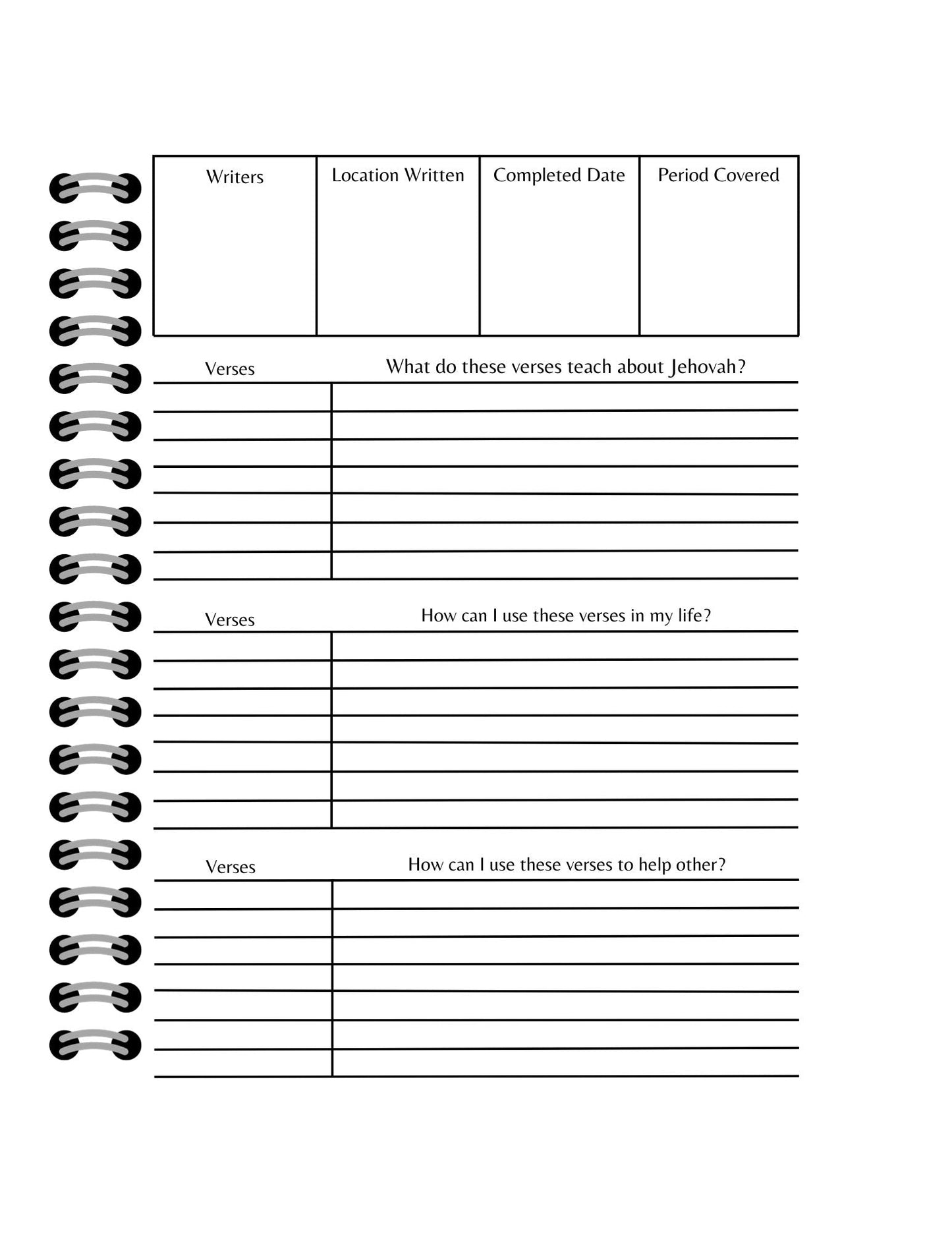 Bible Study Guide (No Tabs) English