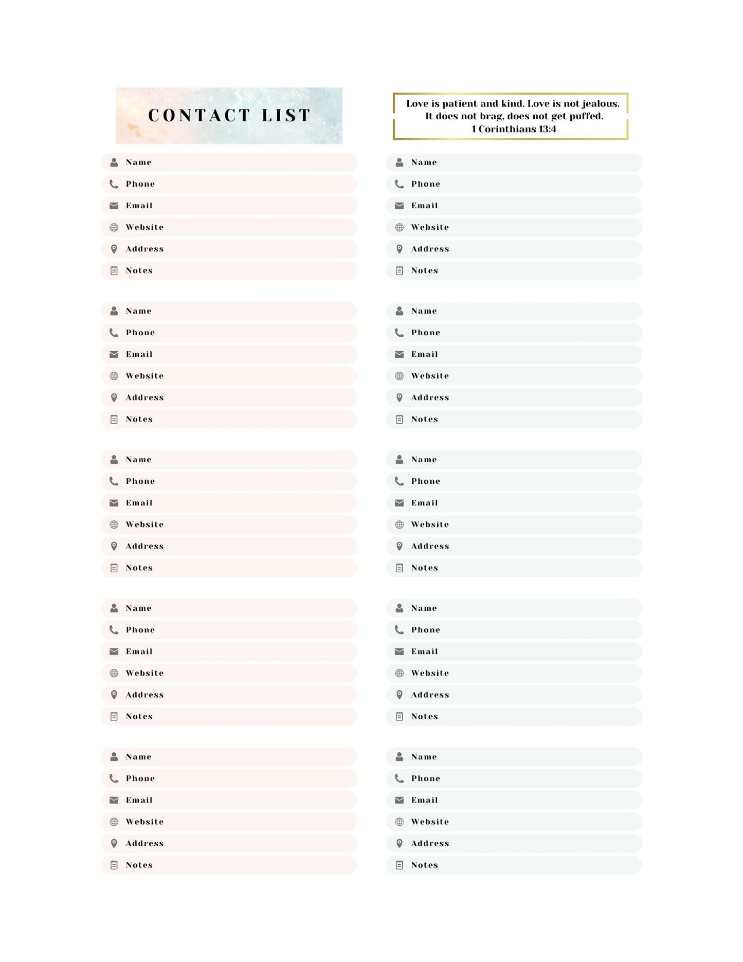 Scripture Calendar Planner