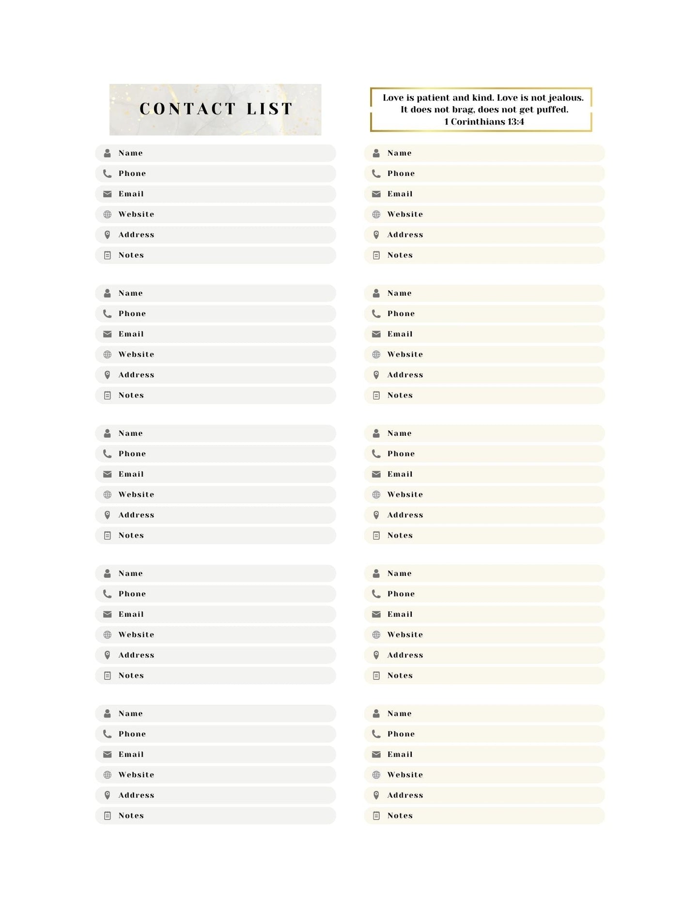 Scripture Calendar Planner