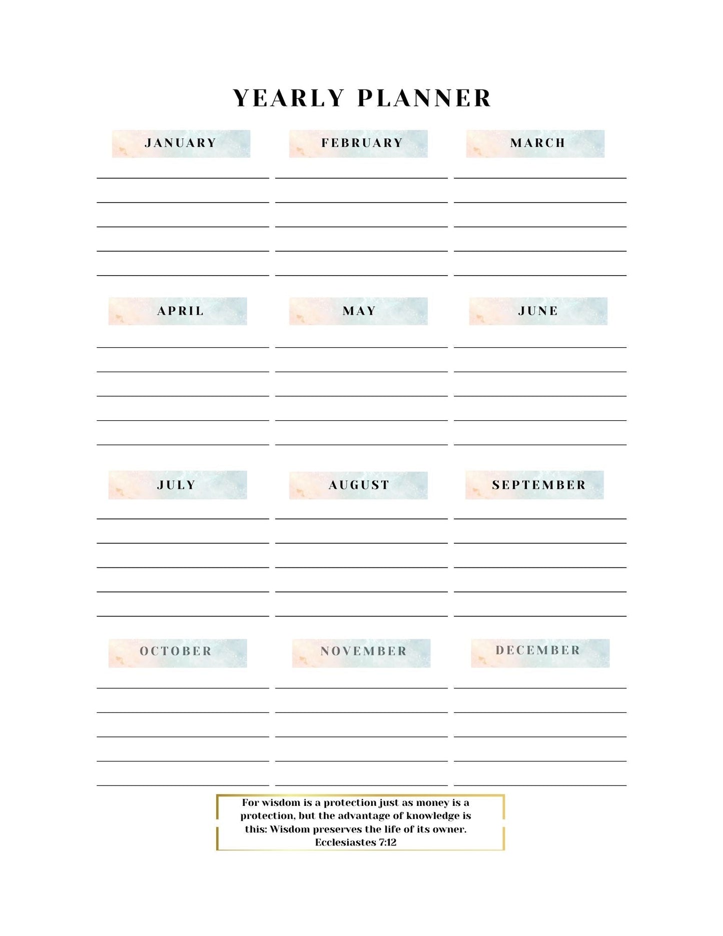 Scripture Calendar Planner