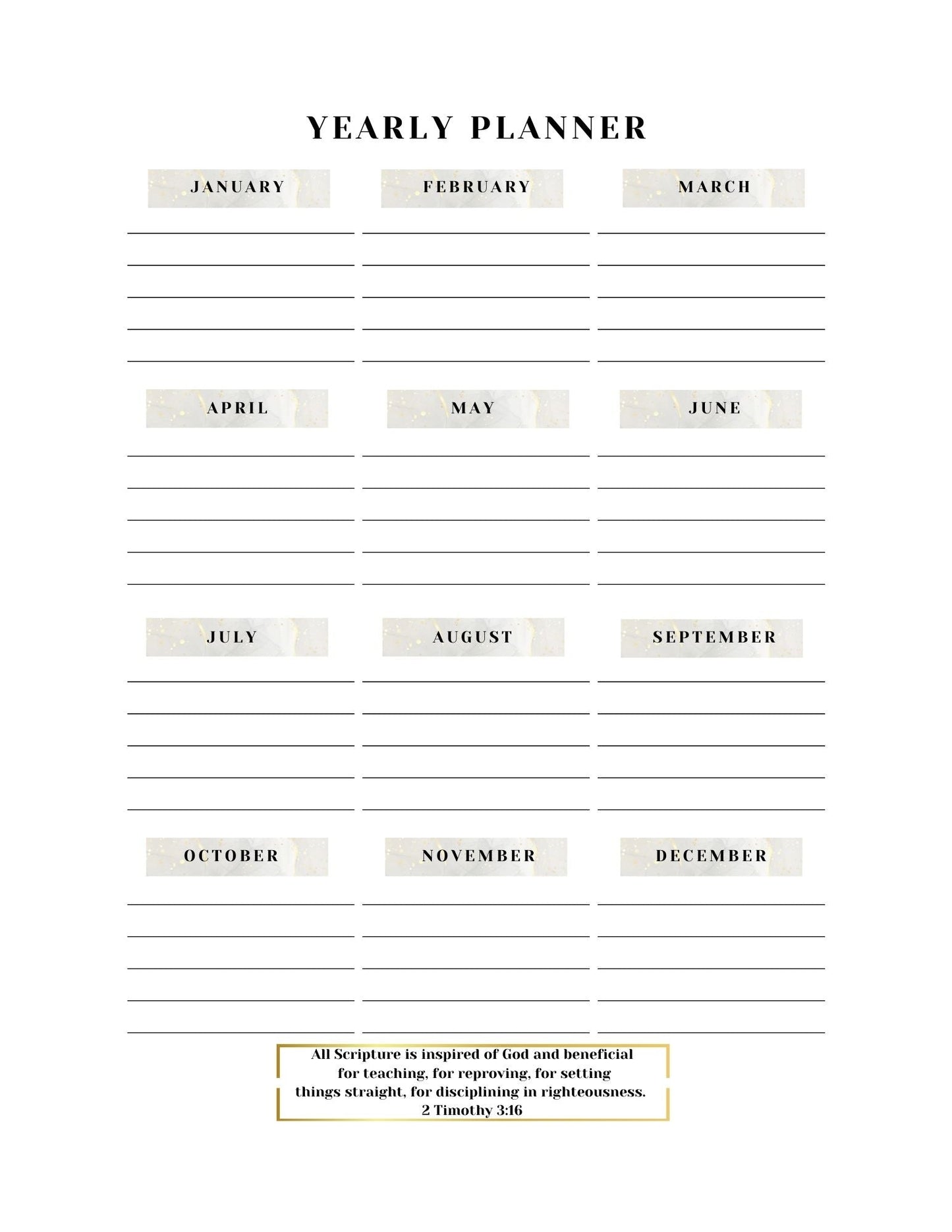 Scripture Calendar Planner