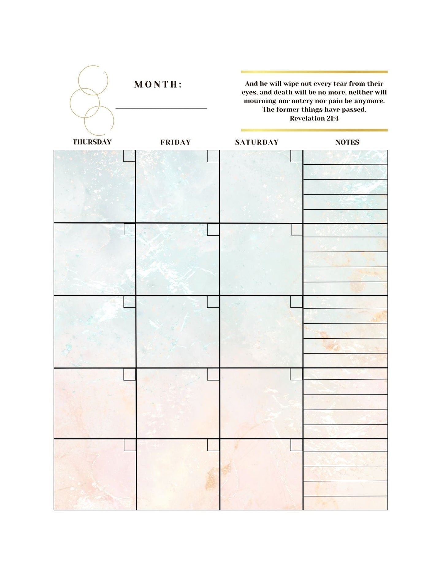 Scripture Calendar Planner