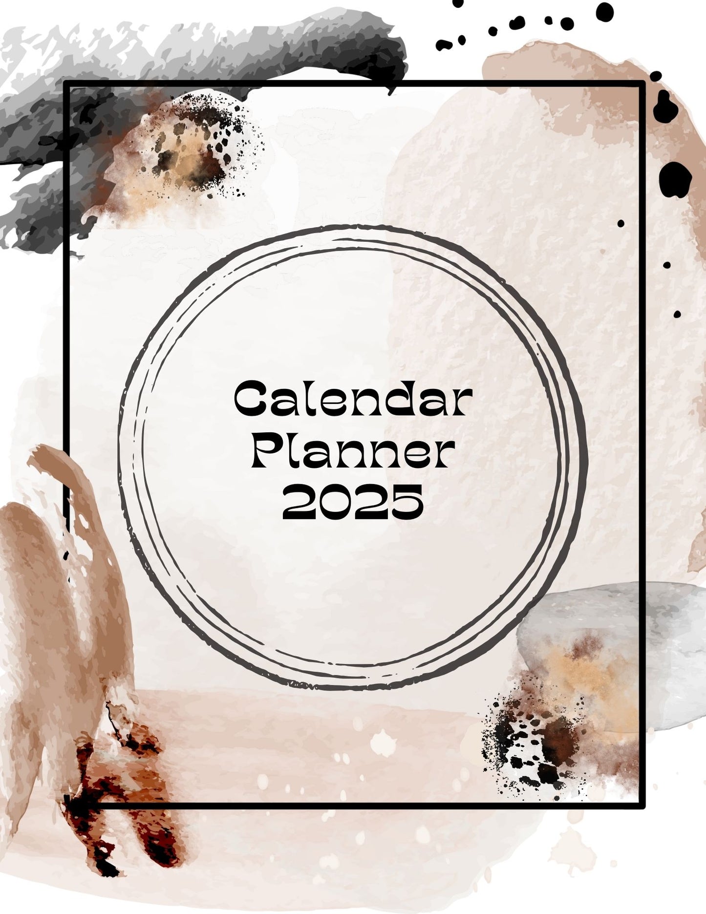 Cream/Brown Marble Calendar Planner